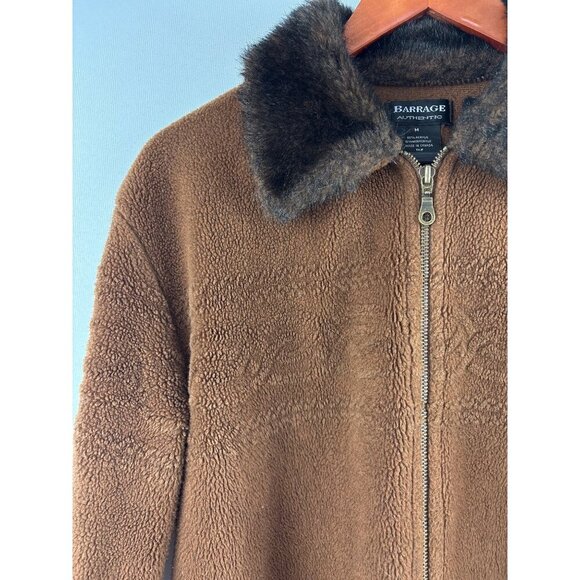Barrage Authentic Brown Fur Zip Up Coat - Picture 2 of 4